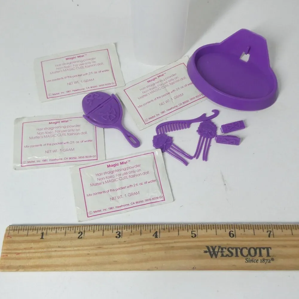 Magic Curl Barbie Accessories Vintage 1981 Brushes Clips Magic Mist